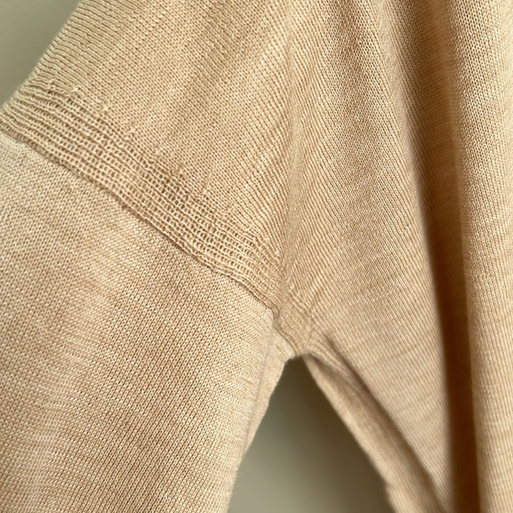 NWT J.Crew Merino Wool Heather Camel Side Slit Turtleneck - Picture 9 of 13